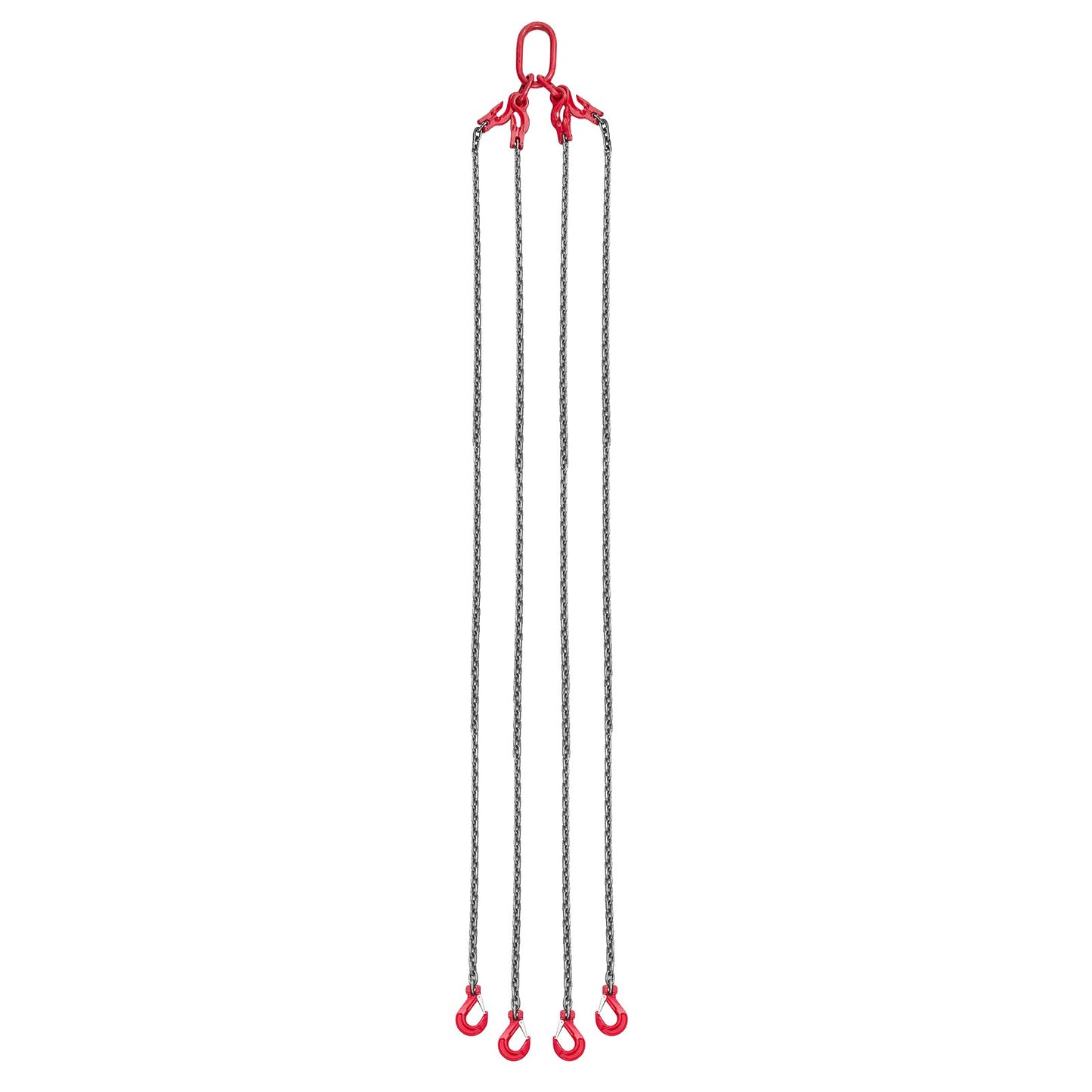 Chain Sling, 10mm x 3 m Lifting Chains with 4 Leg Grab Hooks, Heavy Duty G80 Alloy Steel Lifting Sling, 10.4 Ton Capacity, Adjustable Engine Chain Hoist Lifts for Cargo Security Towing