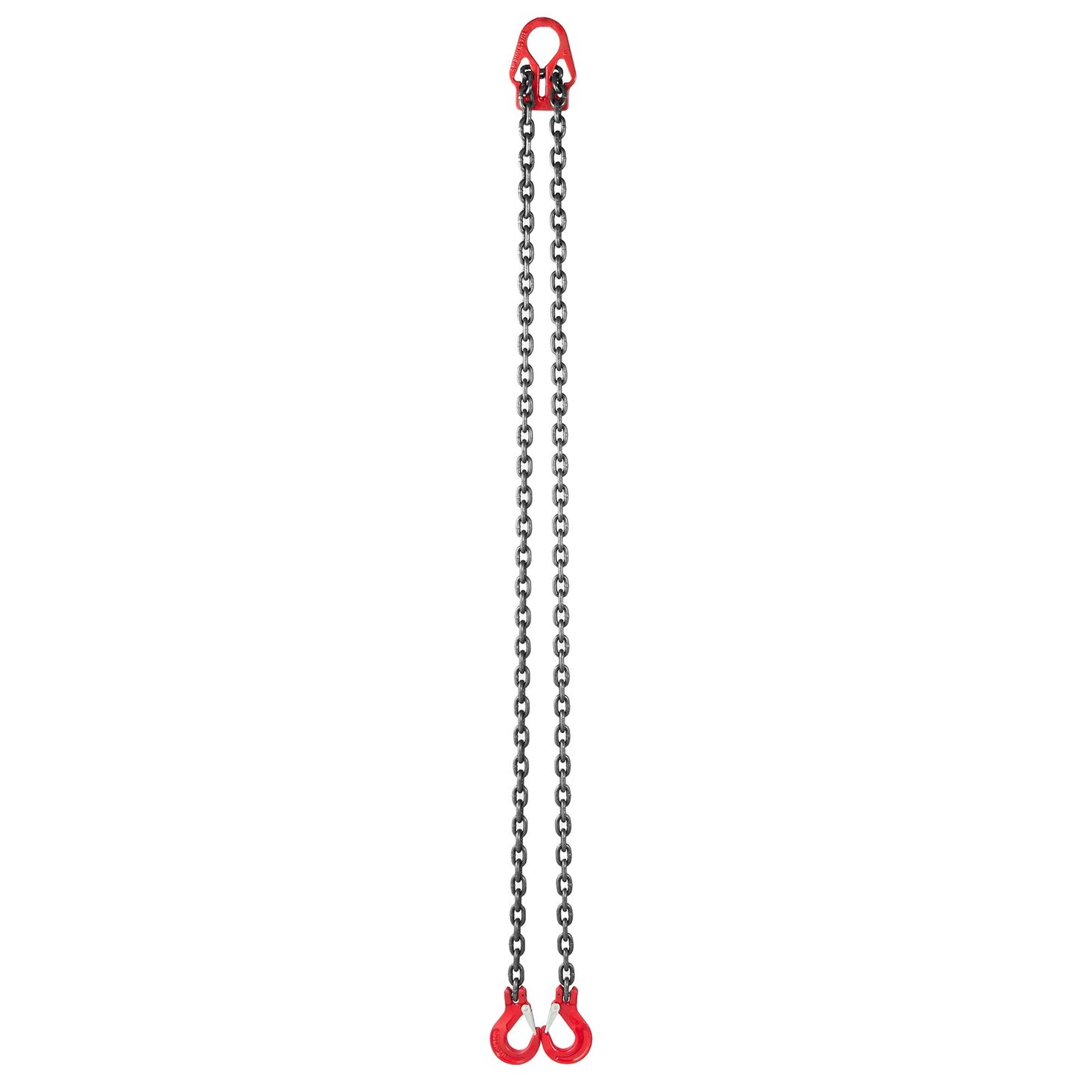 Chain Sling, 8mm x 3 m Lifting Chains with 2 Leg Grab Hooks, Heavy Duty G80 Alloy Steel Lifting Sling, 3.17 Ton Capacity, Adjustable Engine Chain Hoist Lifts for Cargo Security Towing