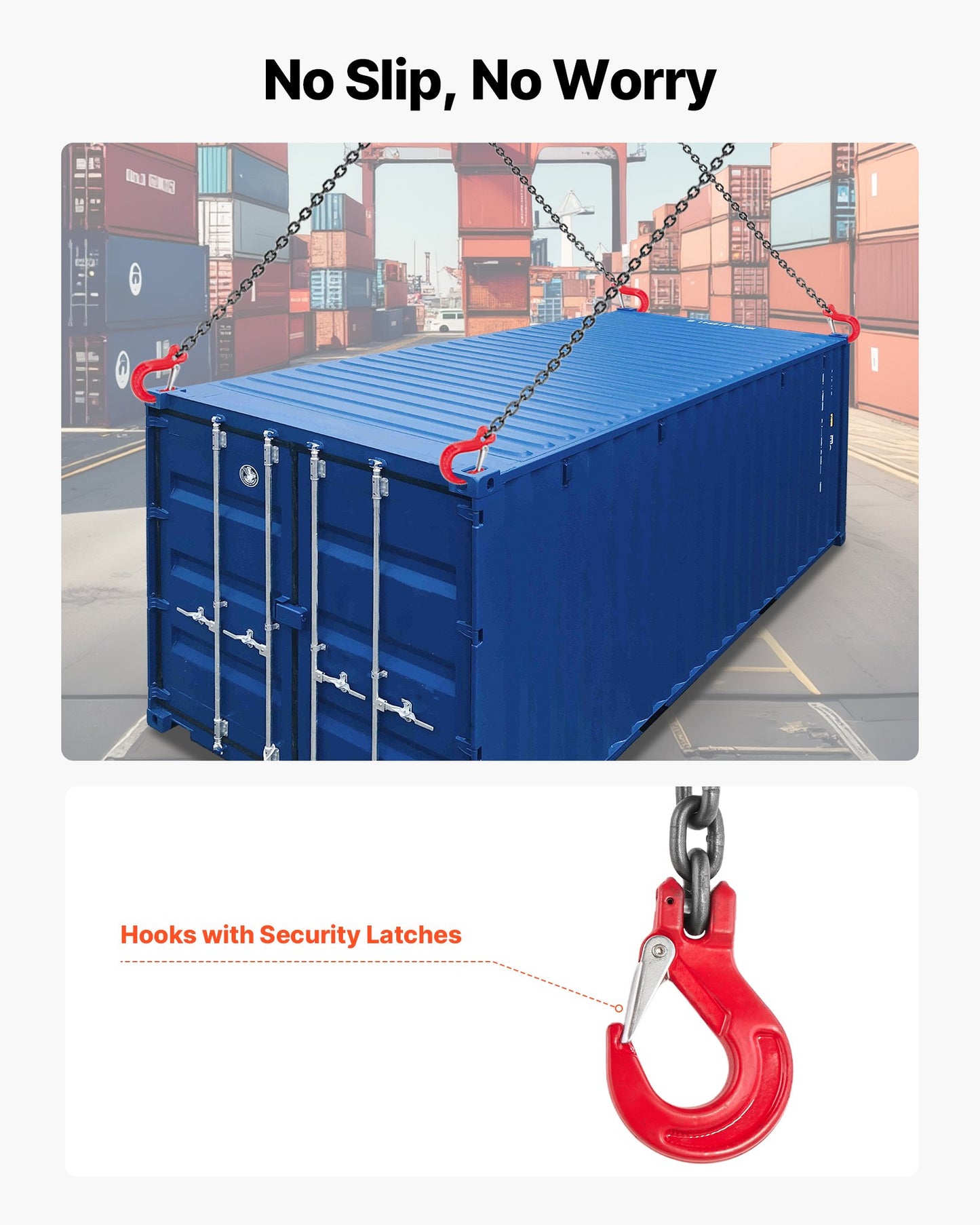 Chain Sling, 6.3mm x 1.5 m Lifting Chains with 4 Leg Grab Hooks,Heavy Duty G80 Alloy Steel Lifting Sling,  2993kg Capacity, Adjustable Engine Chain Hoist Lifts for Cargo Security Towing