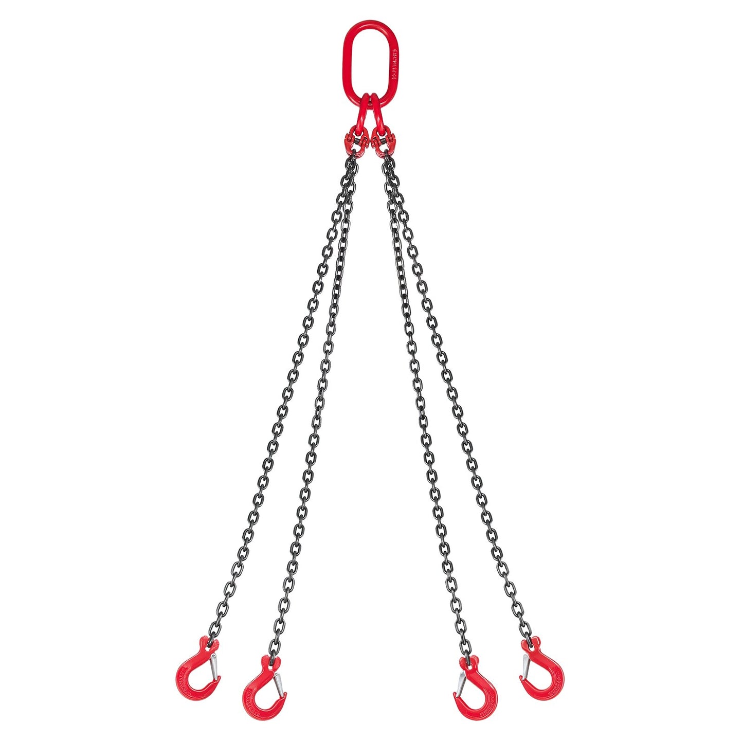 Chain Sling, 6.3mm x 1.5 m Lifting Chains with 4 Leg Grab Hooks,Heavy Duty G80 Alloy Steel Lifting Sling,  2993kg Capacity, Adjustable Engine Chain Hoist Lifts for Cargo Security Towing