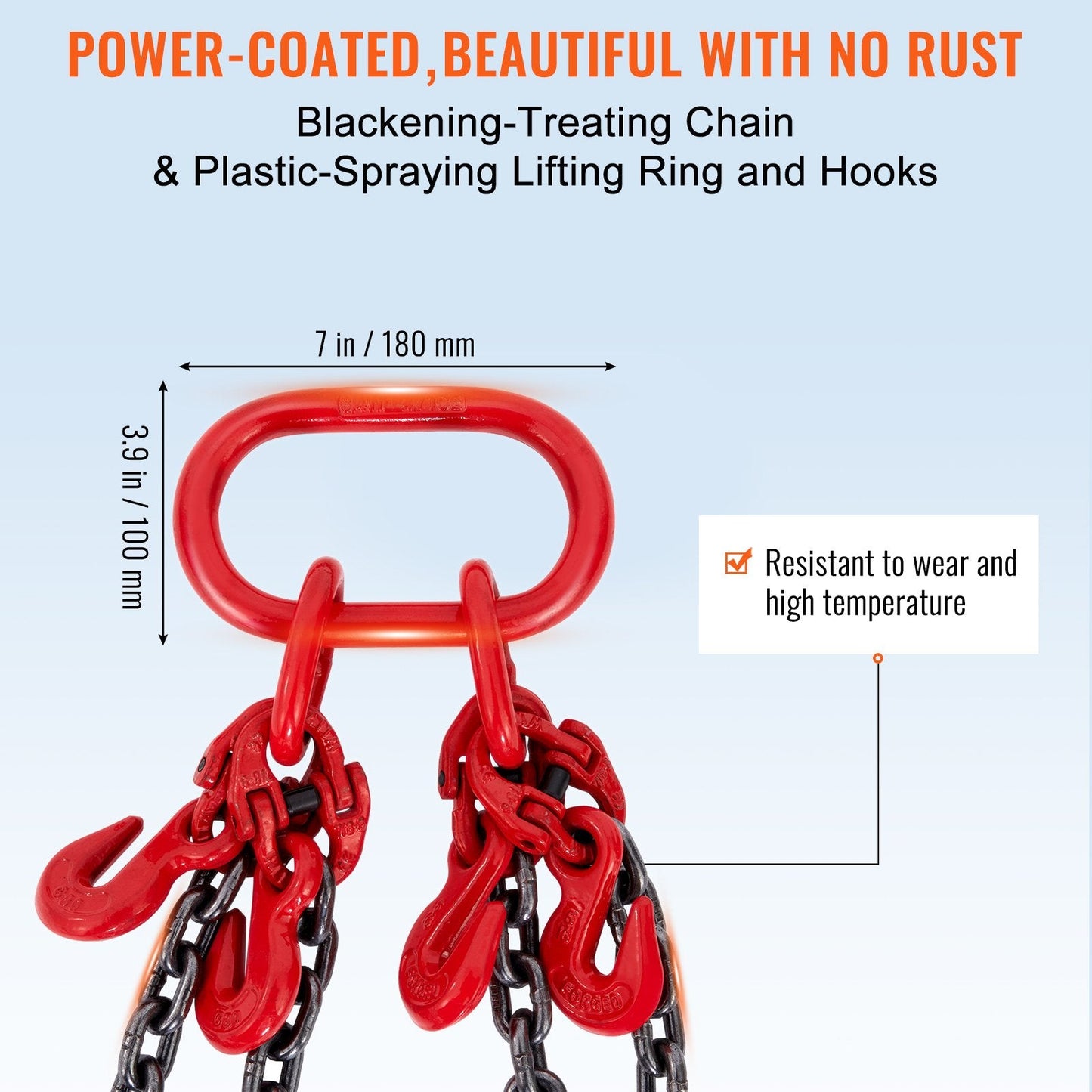 Heavy-Duty G80 Lifting Chain Sling, 13m, 4990kg Capacity, Adjustable Length