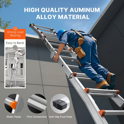 VEVOR Telescoping Ladder A Frame 19 FT Extension Multi-Function for Homework