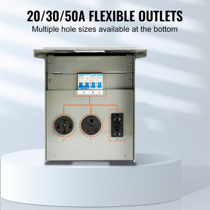 VEVOR 20/30/50A Temporary RV Power Outlet Box Electrical Outdoor Receptacle Box