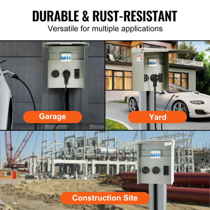 Outdoor RV Power Outlet Box, 50A, UL Certified, Easy Install, NEMA 3R Rated