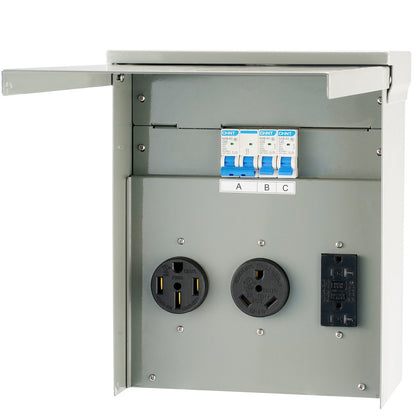 Outdoor RV Power Outlet Box, 50A, UL Certified, Easy Install, NEMA 3R Rated