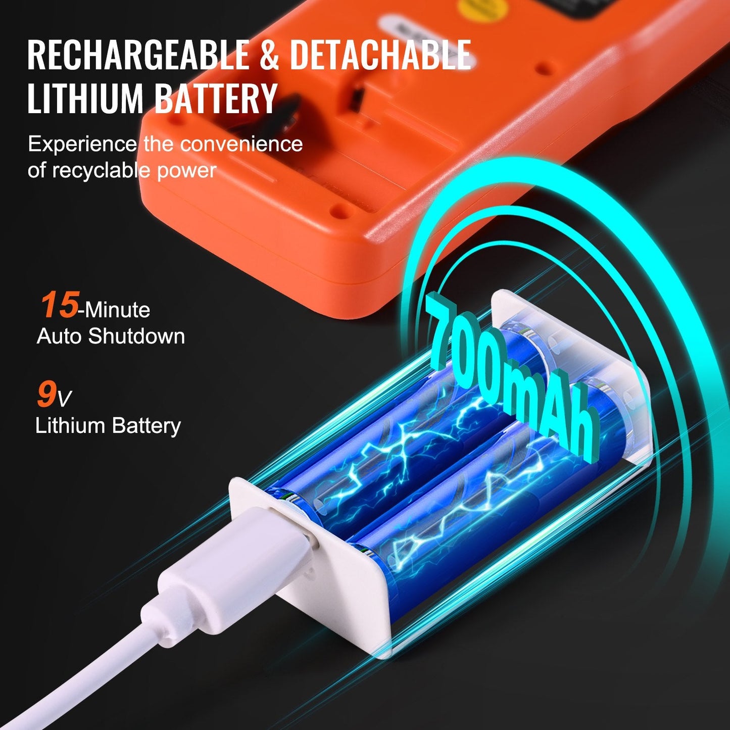 3-in-1 Handheld EMF Meter, 5Hz-3.5GHz, Rechargeable with Digital LCD Display