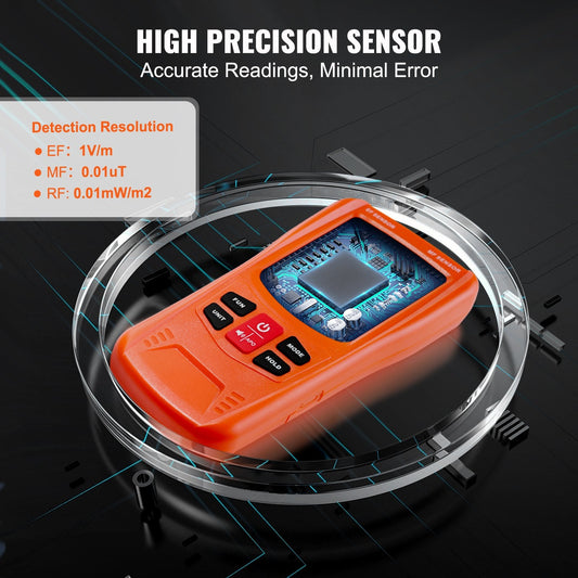 3-in-1 Handheld EMF Meter, 5Hz-6GHz, Rechargeable Radiation Detector