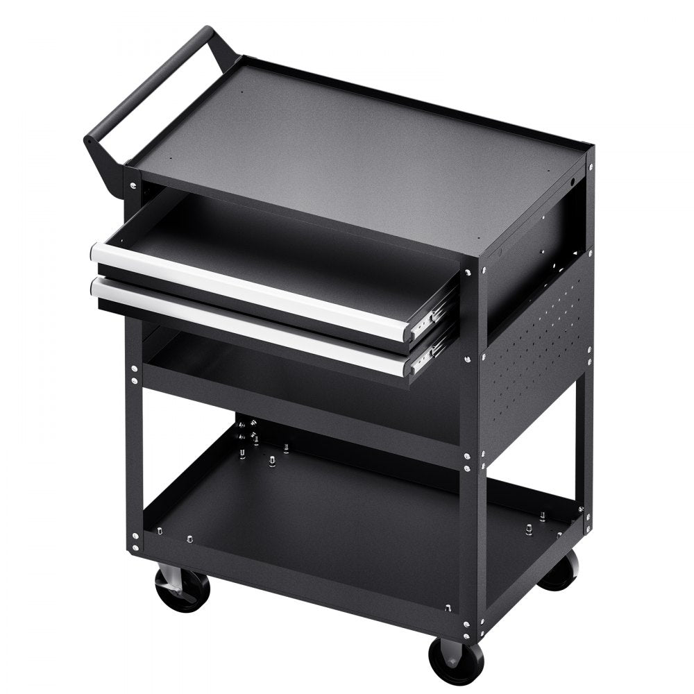 VEVOR 5-Tier Tool Cart on Wheels 400 lb Rolling Work Cart with Drawer & Pegboard