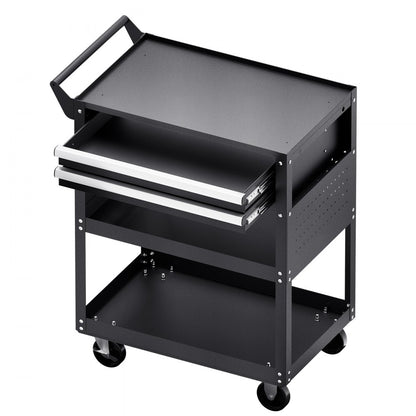 VEVOR 5-Tier Tool Cart on Wheels 400 lb Rolling Work Cart with Drawer & Pegboard