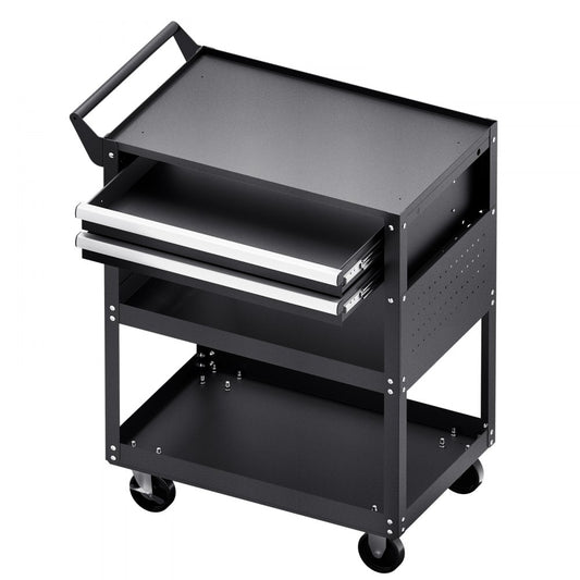 VEVOR 5-Tier Tool Cart on Wheels 400 lb Rolling Work Cart with Drawer & Pegboard