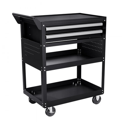 VEVOR 5-Tier Tool Cart on Wheels 400 lb Rolling Work Cart with Drawer & Pegboard