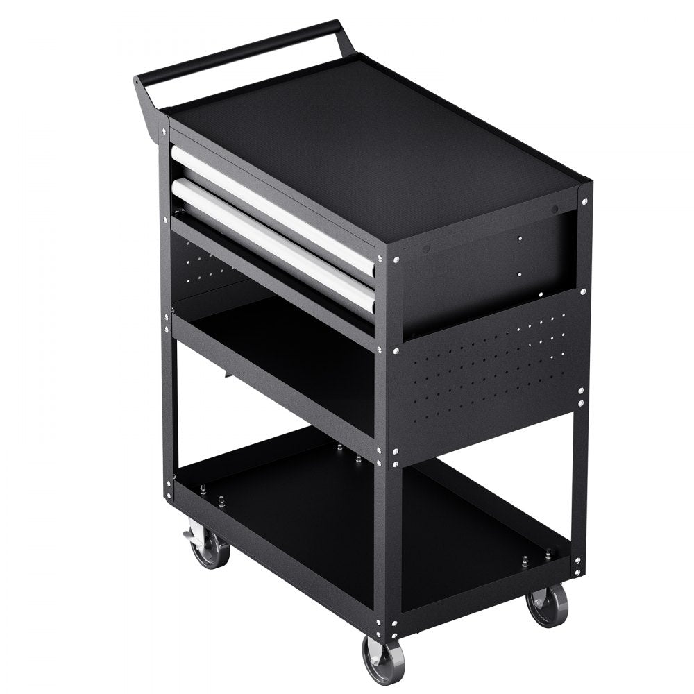 VEVOR 5-Tier Tool Cart on Wheels 400 lb Rolling Work Cart with Drawer & Pegboard