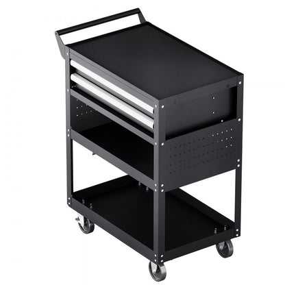 VEVOR 5-Tier Tool Cart on Wheels 400 lb Rolling Work Cart with Drawer & Pegboard