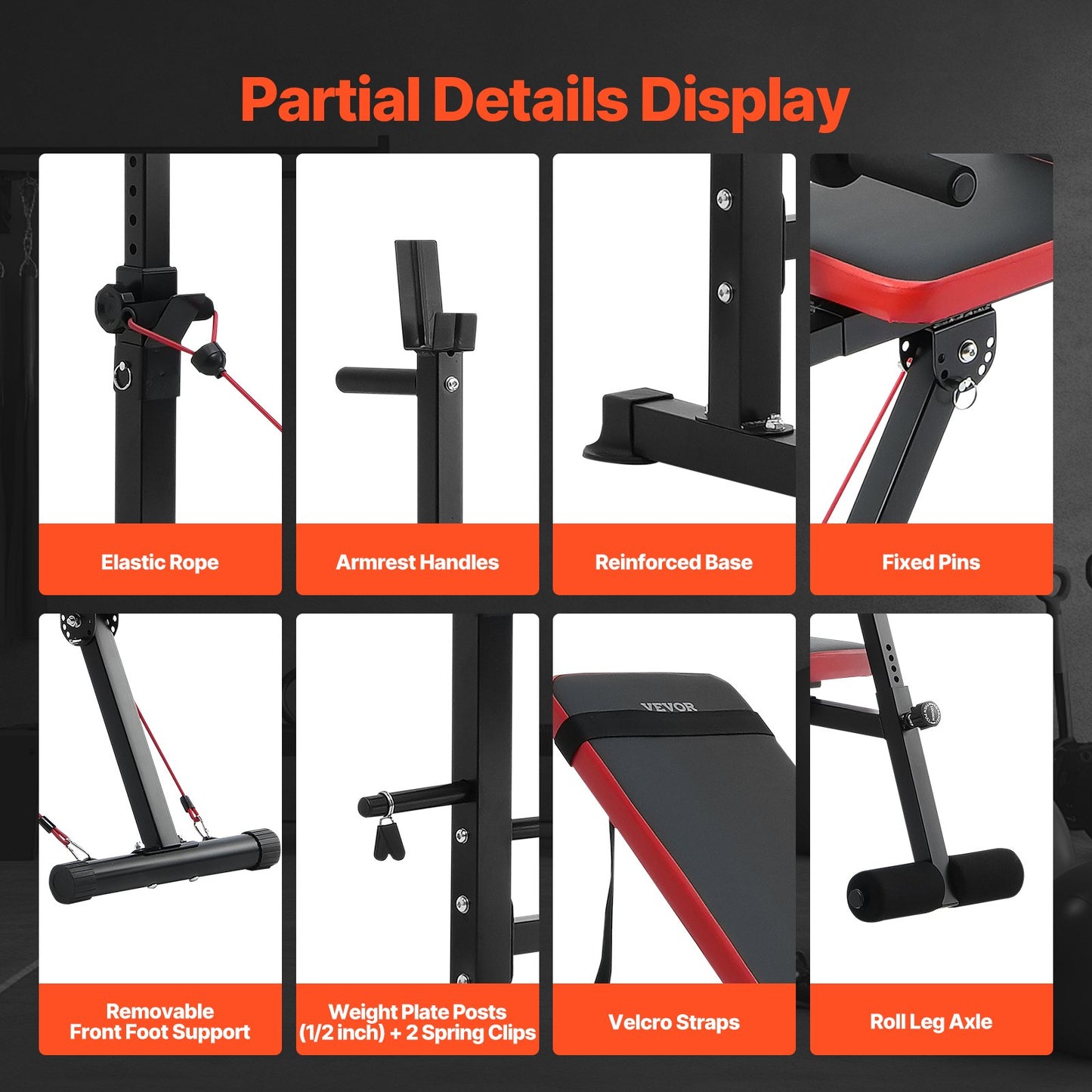 Weight Bench, Multi-Functional Adjustable Weight Bench Press for Full Body Workout, 600lbs Exercise Sit up Bench for Home Gym Strength Training, Flat Bench with Quick Folding & Fast Adjustment