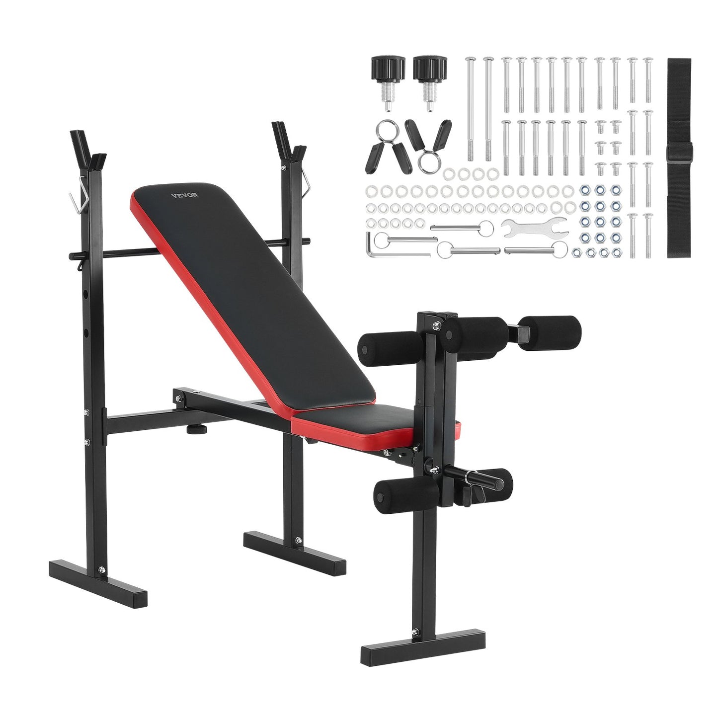 Weight Bench, Multi-Functional Adjustable Weight Bench Press for Full Body Workout, 600lbs Exercise Sit up Bench for Home Gym Strength Training, Flat Bench with Quick Folding & Fast Adjustment