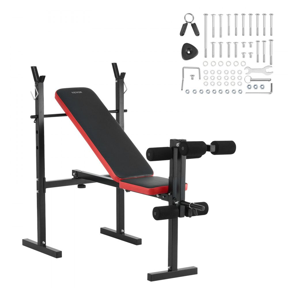 VEVOR Weight Bench Sit up Bench Home Gym Strength Training Adjustable Foldable