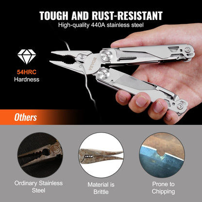 17-in-1 Stainless Steel Multi-tool Pliers with Safety Lock for Outdoor Use