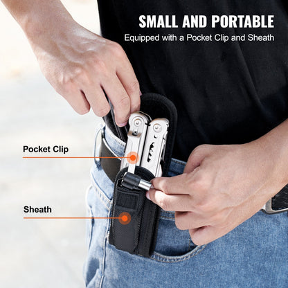 17-in-1 Stainless Steel Multi-tool Pliers with Safety Lock for Outdoor Use