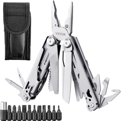 VEVOR 17-In-1 Multitool Pliers, Multi Tool Pliers, Cutters, Knife, Scissors, Ruler,