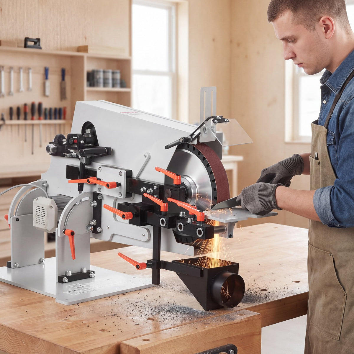 Belt Grinder Sander with VFD, 1829 x 51mm Variable Speed Belt Polisher, 1500W Knife Making Machine with 3 Grinding Modes & 3PCS Belts for Metalworking, Compatible with (1829-2083) x 51mm Belts