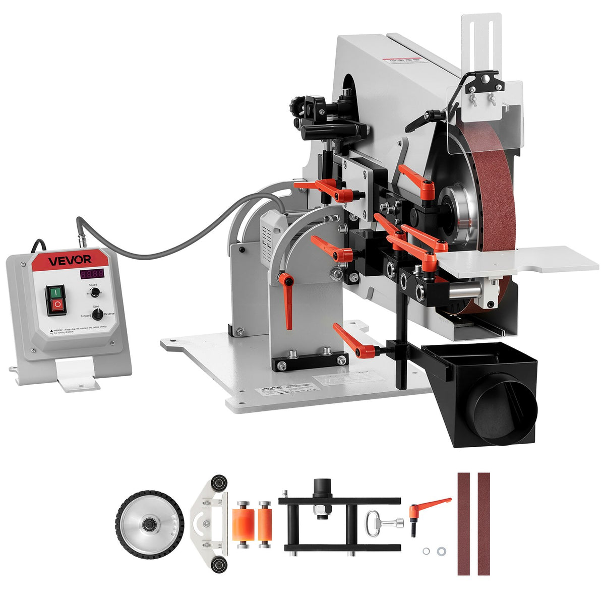 Belt Grinder Sander with VFD, 1829 x 51mm Variable Speed Belt Polisher, 1500W Knife Making Machine with 3 Grinding Modes & 3PCS Belts for Metalworking, Compatible with (1829-2083) x 51mm Belts