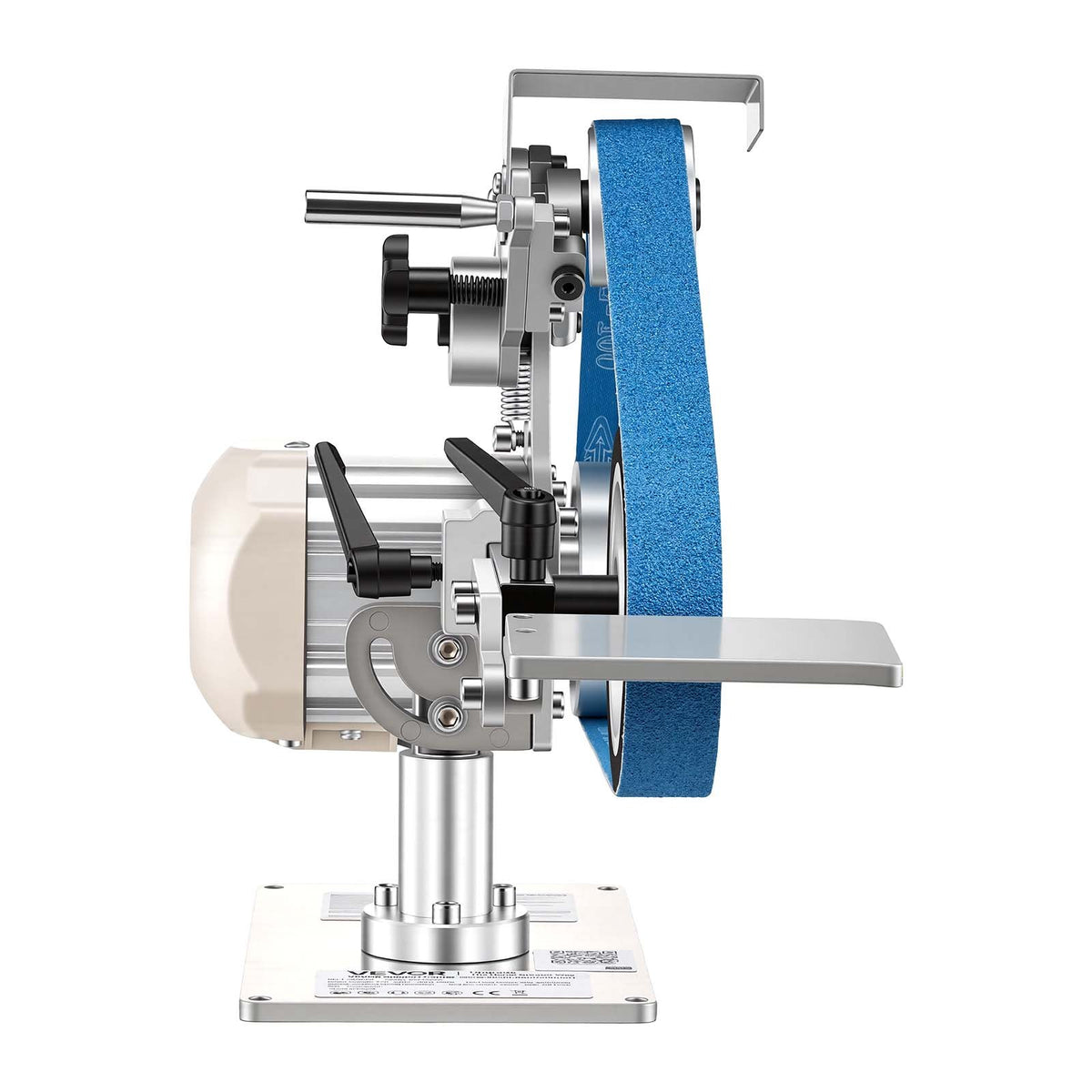 Belt Grinder Sander with VFD, 762mm x 25.4mm Variable Speed Belt Polisher, 550W Polishing Grinding Machine with 2 Grinding Modes & 3PCS Sanding Belts for Metalworking, Knife Making