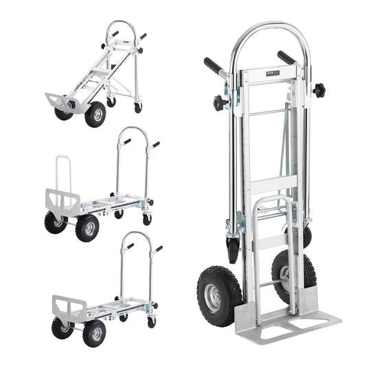 VEVOR Aluminum Hand Truck, 4 in 1, 454 kg Max Load Capacity, Heavy Duty Industrial