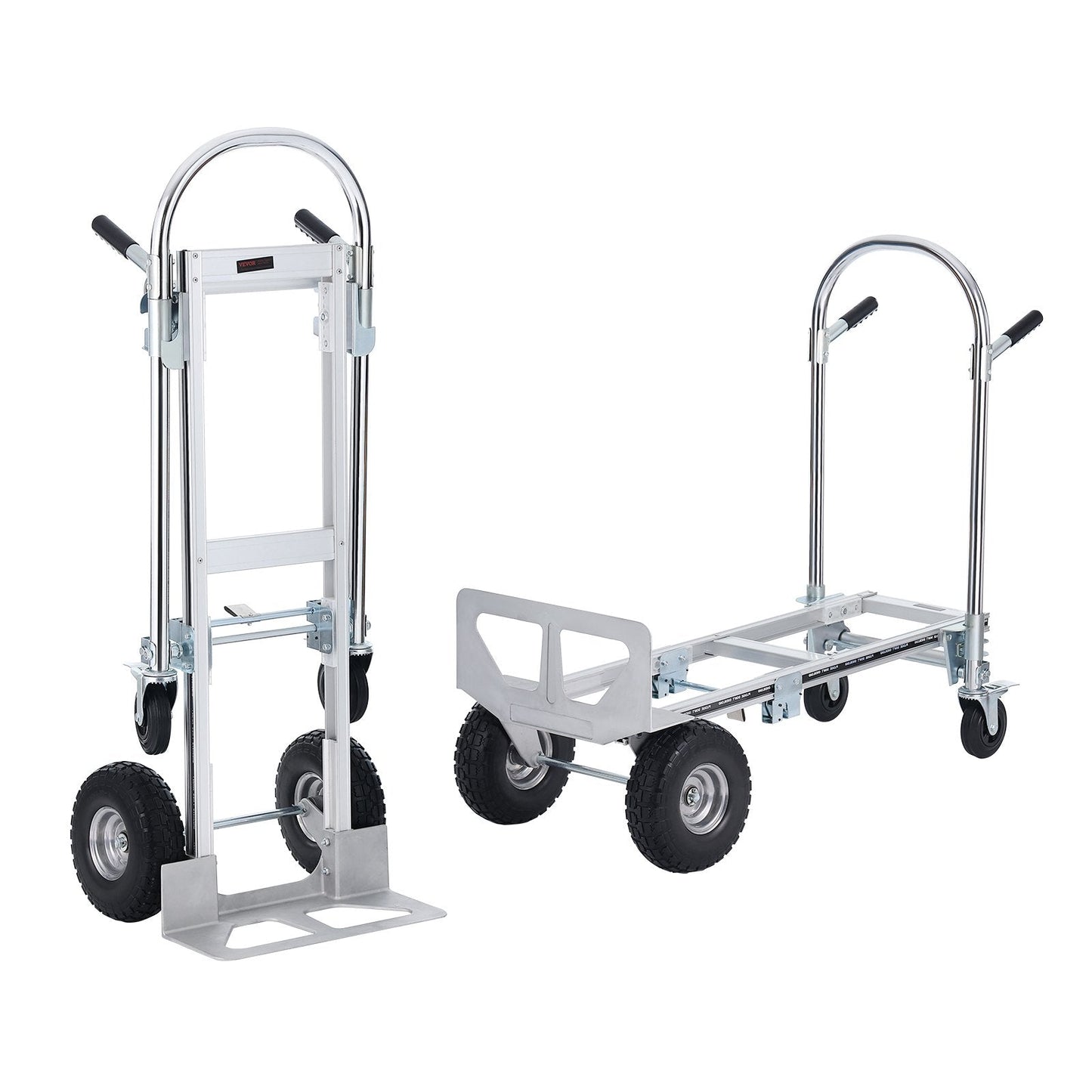 Aluminum Convertible Hand Truck, 2-in-1, 454 kg Capacity, Folding Utility Cart