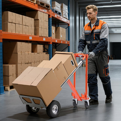 4 in 1 Hand Truck, 453.6 kg Load Capacity for 4-Wheel Mode, Convertible Hand Truck Dolly with Non-Slip Handle & Wheels, Aluminum Alloy Portable Trolley Dolly for Moving Home, Office, Warehouse