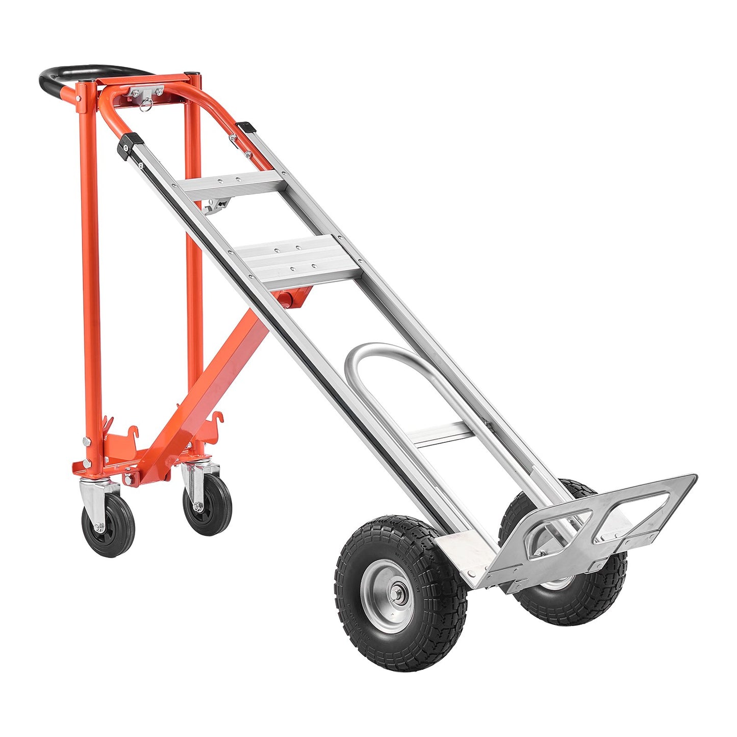 4 in 1 Hand Truck, 453.6 kg Load Capacity for 4-Wheel Mode, Convertible Hand Truck Dolly with Non-Slip Handle & Wheels, Aluminum Alloy Portable Trolley Dolly for Moving Home, Office, Warehouse