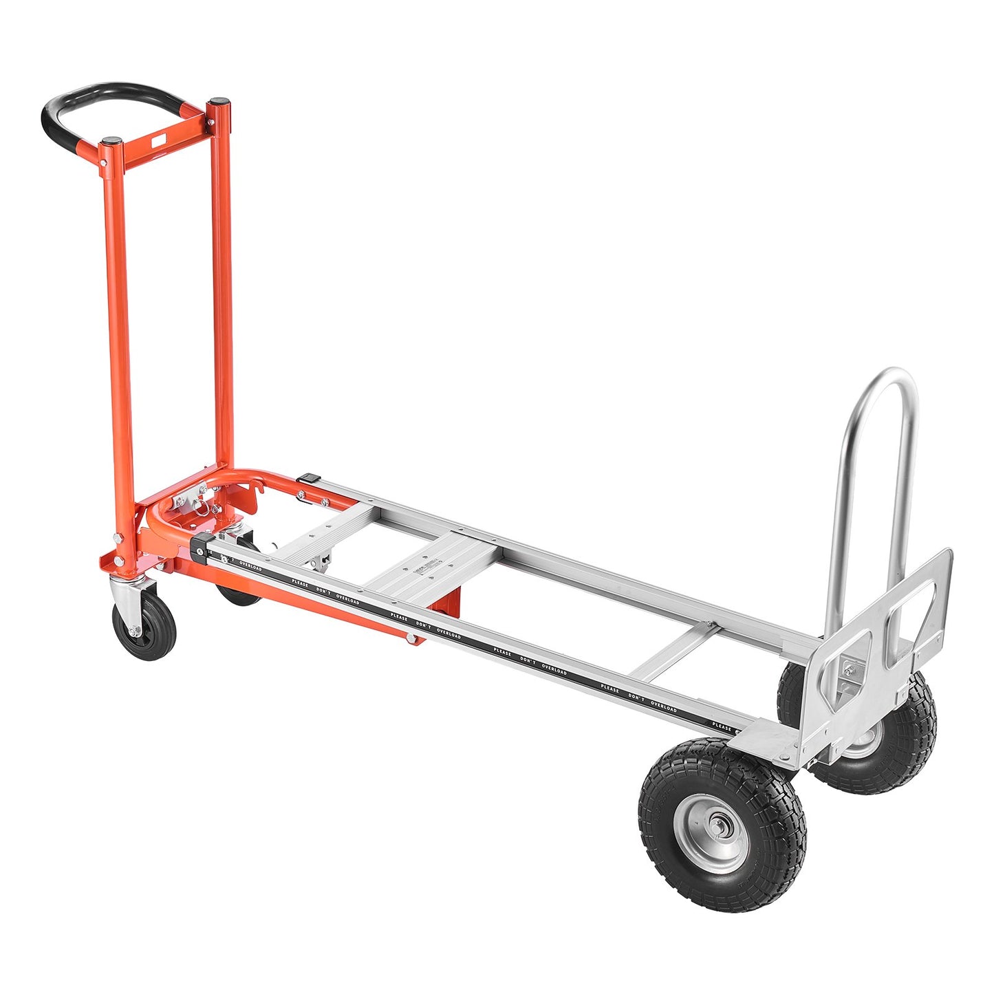 4 in 1 Hand Truck, 453.6 kg Load Capacity for 4-Wheel Mode, Convertible Hand Truck Dolly with Non-Slip Handle & Wheels, Aluminum Alloy Portable Trolley Dolly for Moving Home, Office, Warehouse
