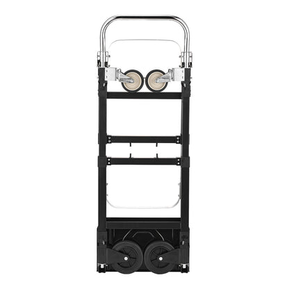2 in 1 Folding Hand Truck, 226.9 kg Load Capacity for 4-Wheel Mode, Convertible Hand Truck Dolly with Wheels & Adjustable Handle, Portable Trolley Dolly for Moving Home, Office, Warehouse