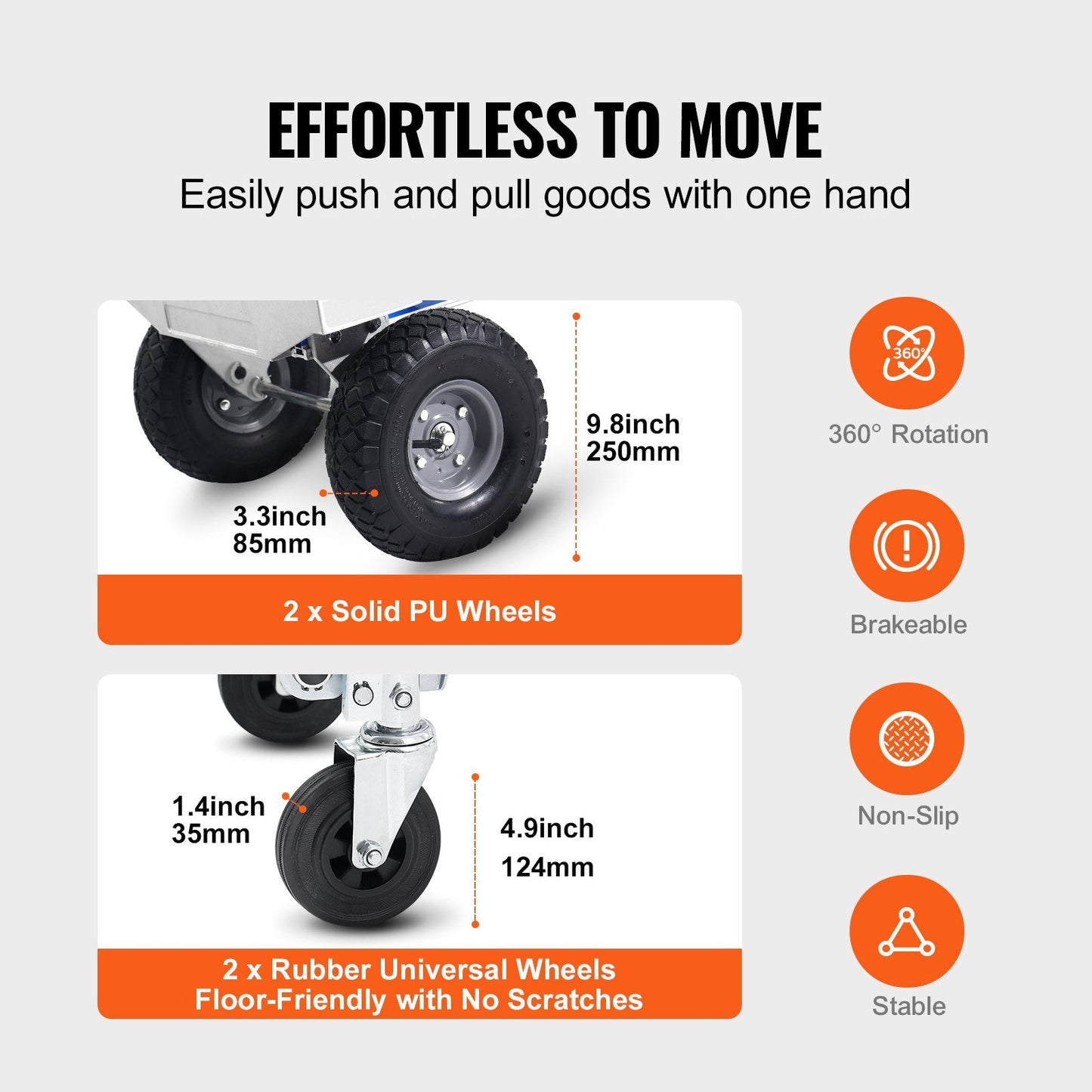 Heavy Duty Aluminum Convertible Hand Truck and Platform Cart, 363 kg Capacity