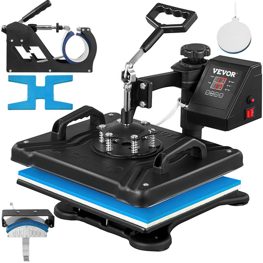 VEVOR Heat Press 12 X 15 Inch 5 In 1 Heat Press 1250 W Heat Press Machine Swing