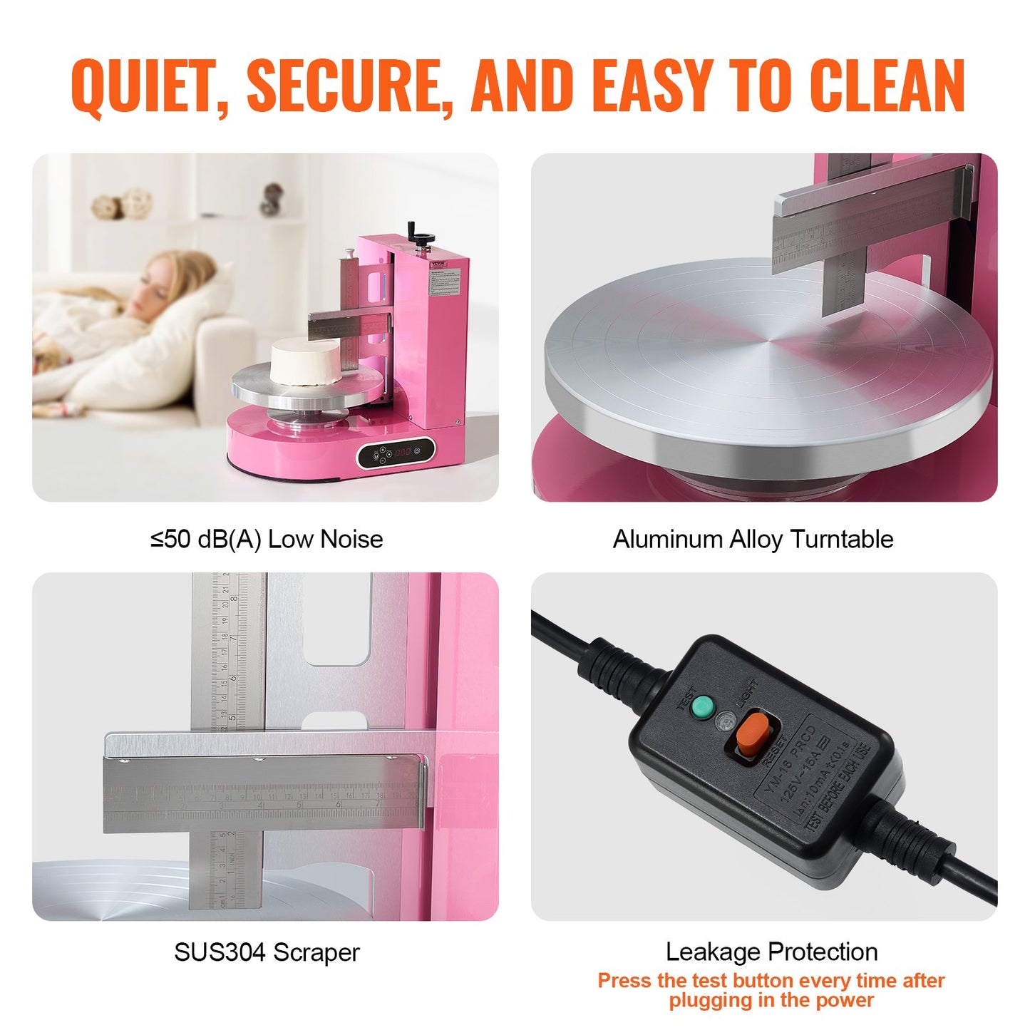 VEVOR Cake Decorating Machine Cake Frosting Spreading for 4" to 12" Cake Pink