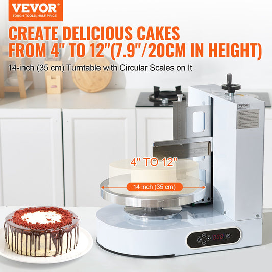 VEVOR Cake Decorating Machine Cake Frosting Spreading for 4" to 12" Cake White