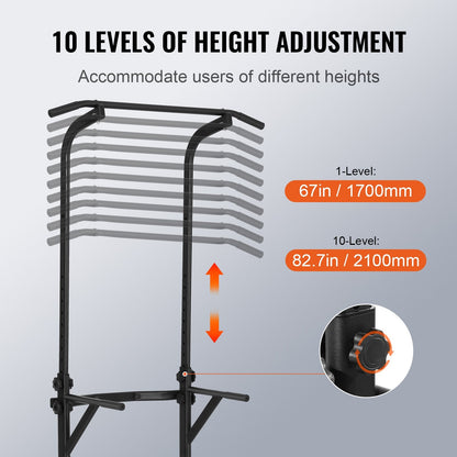 Adjustable Power Tower Dip Station, Multi-Function Home Gym, 150 Kg Capacity