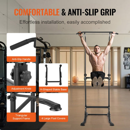 Adjustable Power Tower Dip Station, Multi-Function Home Gym, 150 Kg Capacity