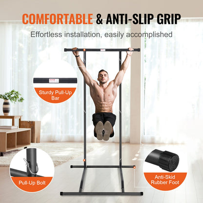 VEVOR Power Tower Dip Station, 2-Level Height Adjustable Pull Up Bar Stand, Multi-Function