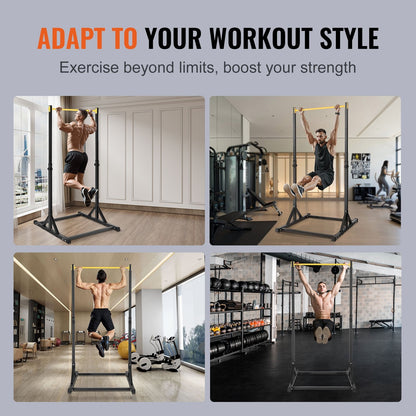 Adjustable Power Tower for Home Gym, Supports 150kg, Black/Yellow