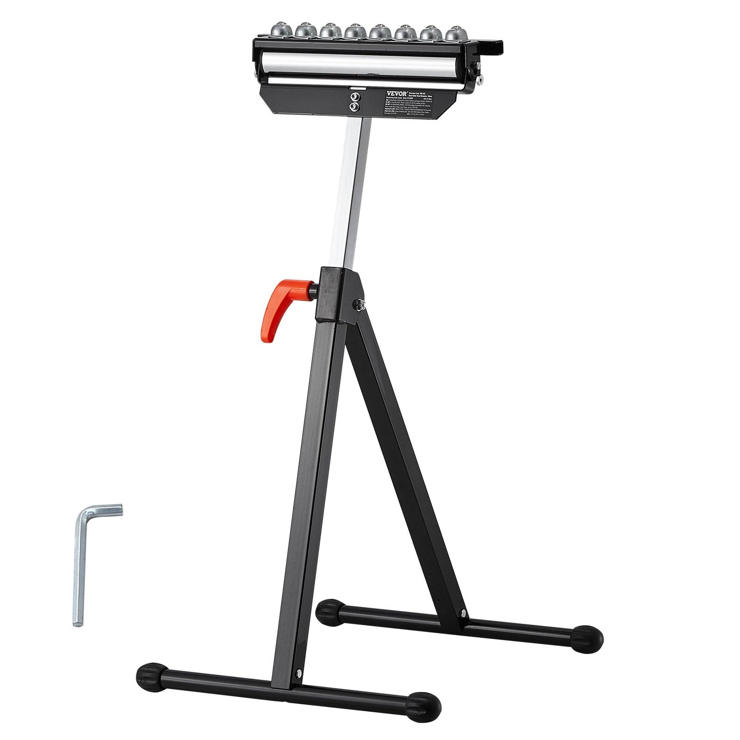 Roller Stand, 136 kg Load Capacity, 680-1079.5 mm Adjustable Height, Folding Heavy Duty with Polished Multi-directional Roller Head, for Table Saw Outfeed Woodworking Extension Support