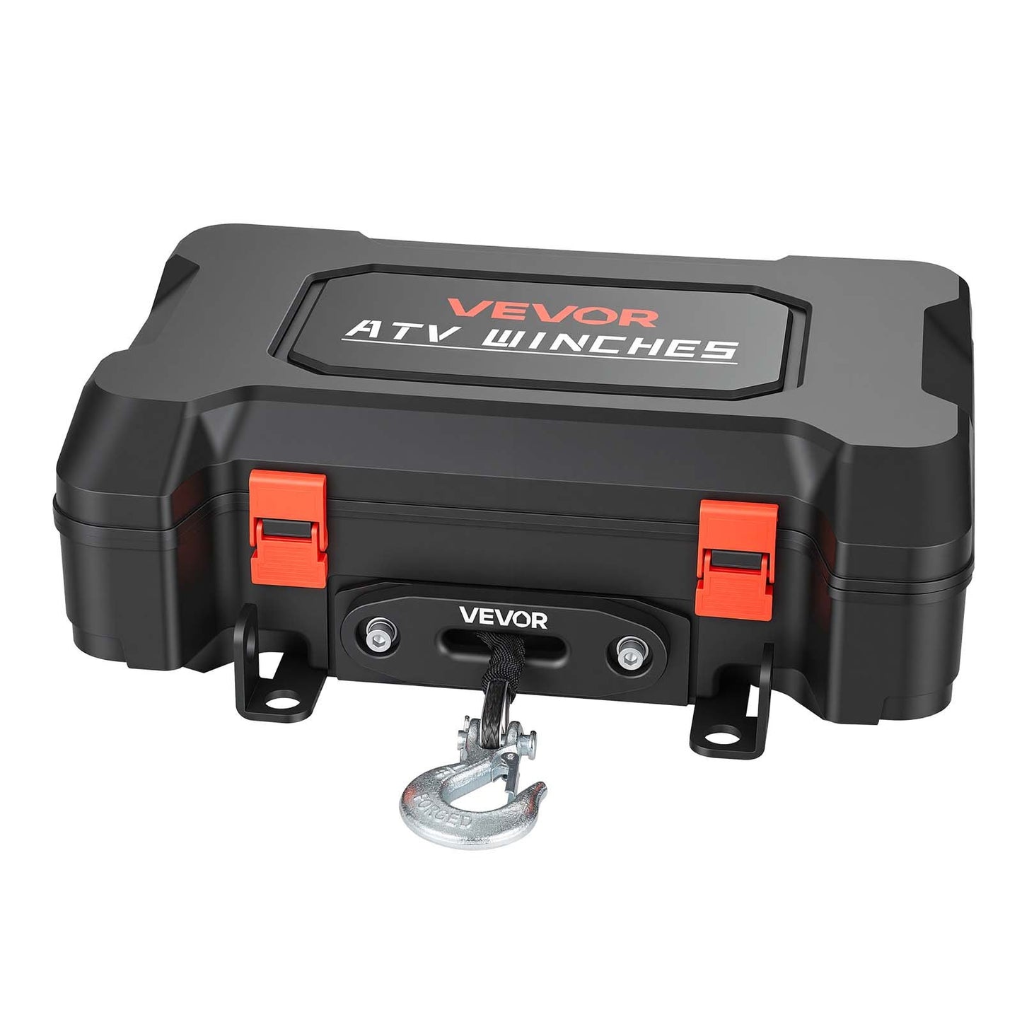 Portable Winch, 1587 kg 12V DC Electric Winch with Synthetic Rope, Wireless & Wired Remotes, Box-Style Recovery Kit with Fairlead, Clevis Hook, Strap for ATV UTV Off-Road Outdoor Pulling Tasks