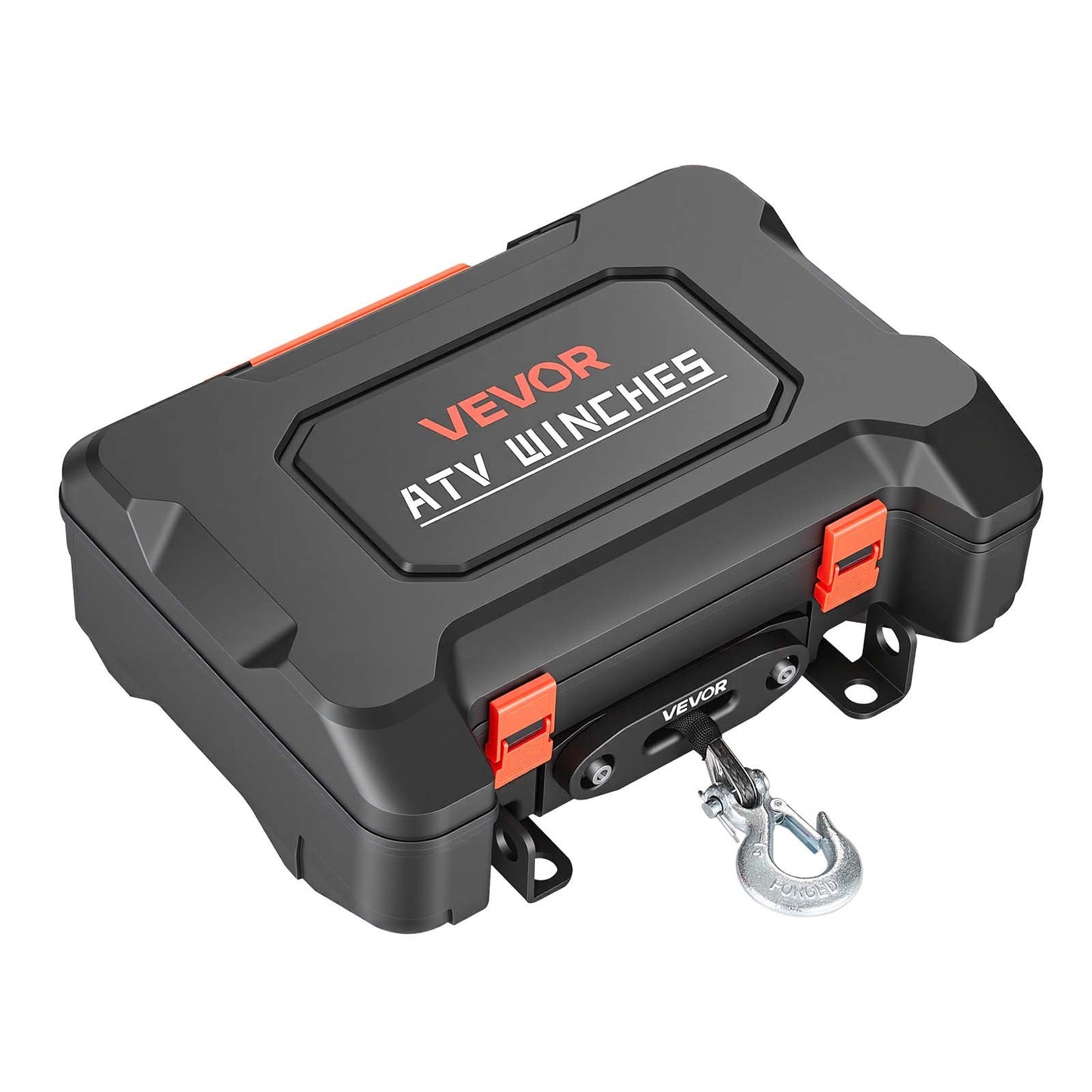Portable Winch, 1587 kg 12V DC Electric Winch with Synthetic Rope, Wireless & Wired Remotes, Box-Style Recovery Kit with Fairlead, Clevis Hook, Strap for ATV UTV Off-Road Outdoor Pulling Tasks