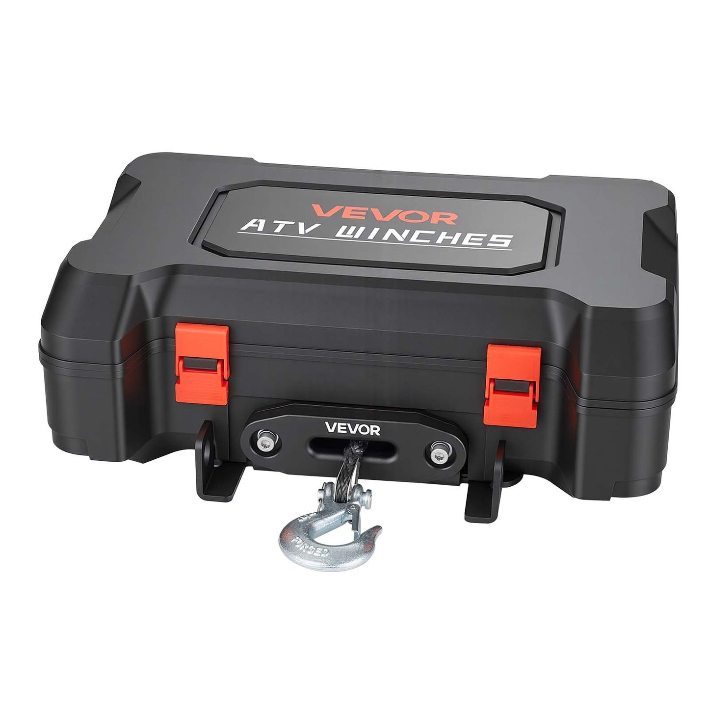 Portable Winch, 2041 kg 12V DC Electric Winch with Synthetic Rope, Wireless & Wired Remotes, Box-Style Recovery Kit with Fairlead, Clevis Hook, Strap for ATV UTV Off-Road Outdoor Pulling Tasks