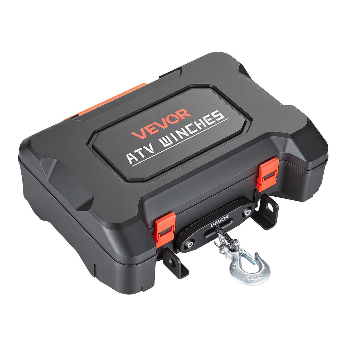 Portable Winch, 2041 kg 12V DC Electric Winch with Synthetic Rope, Wireless & Wired Remotes, Box-Style Recovery Kit with Fairlead, Clevis Hook, Strap for ATV UTV Off-Road Outdoor Pulling Tasks