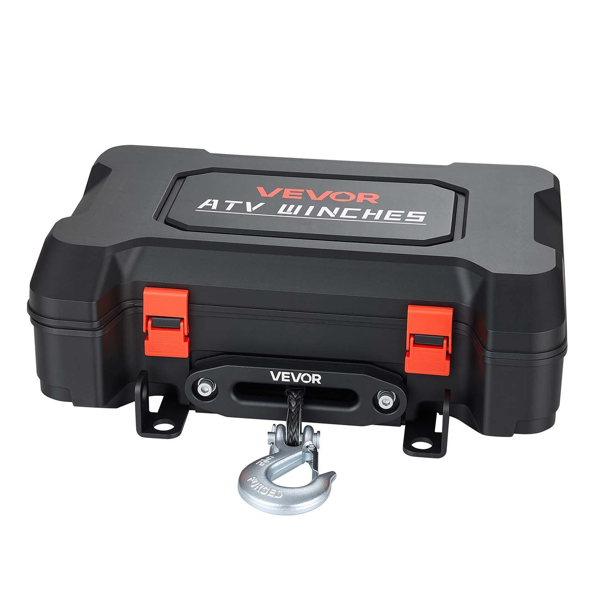 Portable Winch, 2721 kg 12V DC Electric Winch with Synthetic Rope, Wireless & Wired Remotes, Box-Style Recovery Kit with Fairlead, Clevis Hook, Strap for ATV UTV Off-Road Outdoor Pulling Tasks