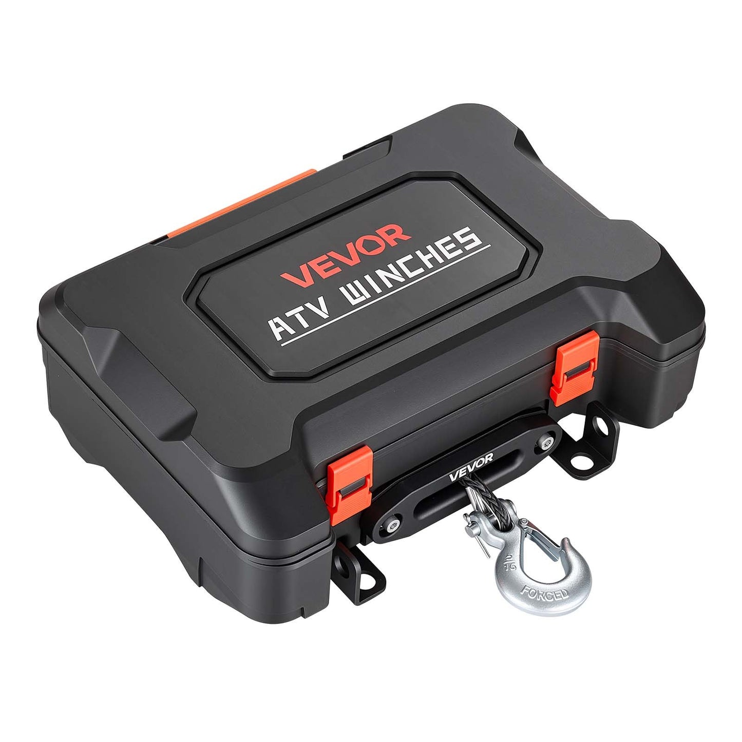 Portable Winch, 2721 kg 12V DC Electric Winch with Synthetic Rope, Wireless & Wired Remotes, Box-Style Recovery Kit with Fairlead, Clevis Hook, Strap for ATV UTV Off-Road Outdoor Pulling Tasks