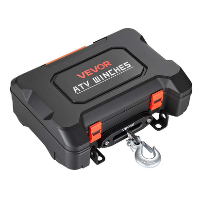 Portable Winch, 2721 kg 12V DC Electric Winch with Synthetic Rope, Wireless & Wired Remotes, Box-Style Recovery Kit with Fairlead, Clevis Hook, Strap for ATV UTV Off-Road Outdoor Pulling Tasks