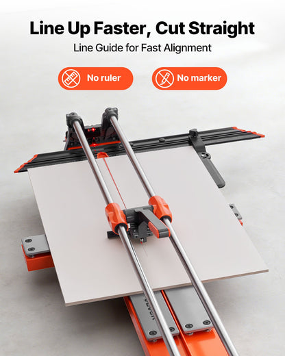 1200 mm Manual Tile Cutter, Upgraded Sliding Head Cutting Tool with Spring-Loaded Base, Angle Fence, Tungsten Carbide Cutting Wheel, Alignment Guide, for DIY Pros, Ceramic, Floor & Wall Tiles