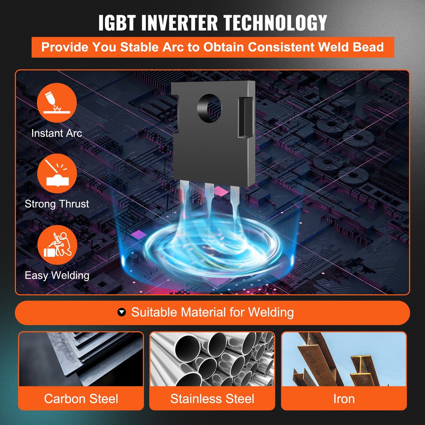 Vevor Mig Welder Welding Machine MIG-270 MIG MMA TIG IGBT DC Inverter Welder Digital